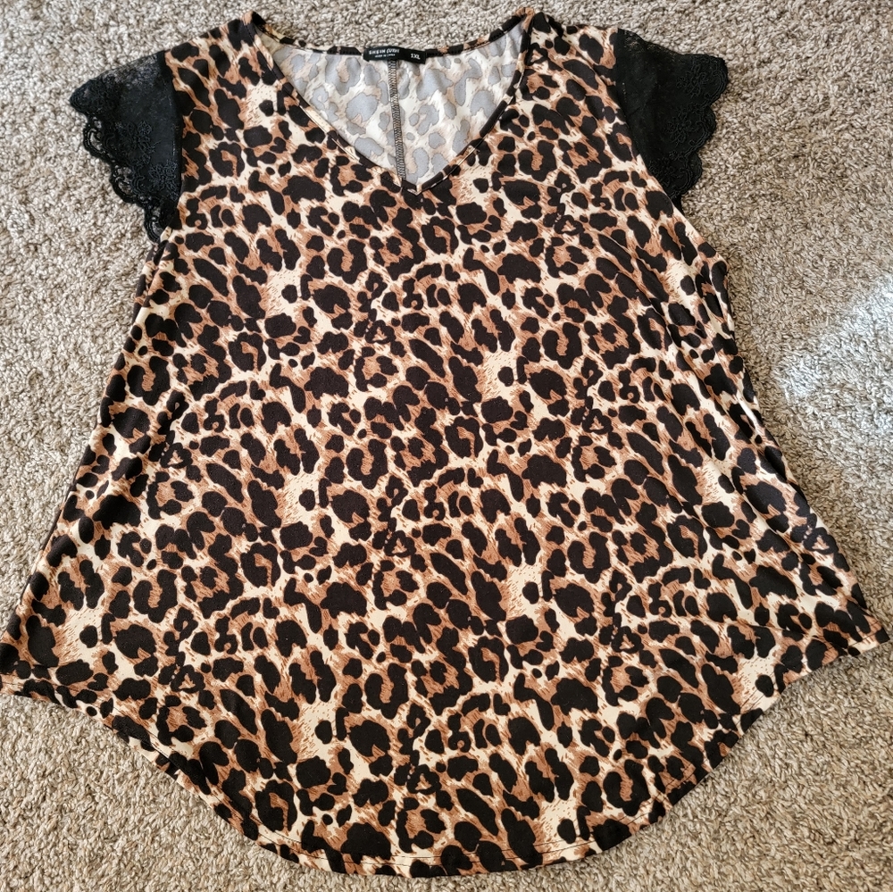 Shein Curvy Animal print top